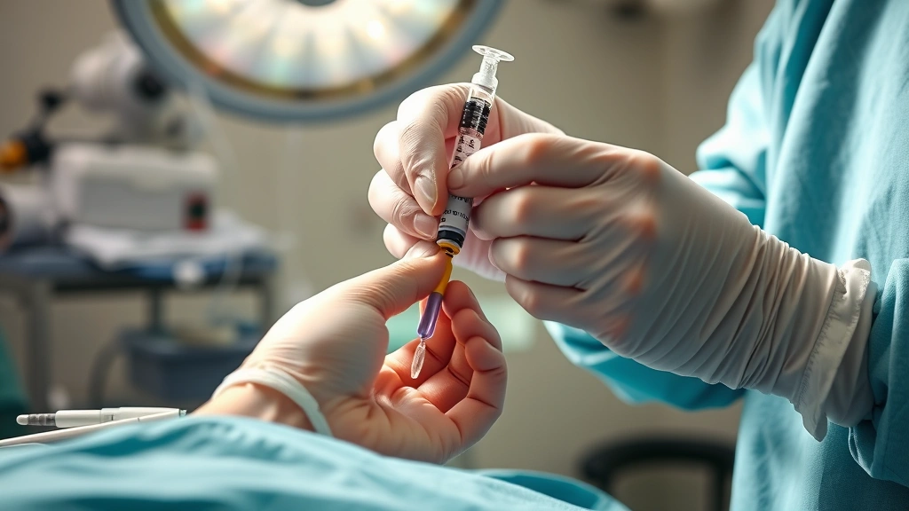 how to become an anesthesiologist assistant -
Photorealistic hands of anesthesia professional inserting IV line and preparing