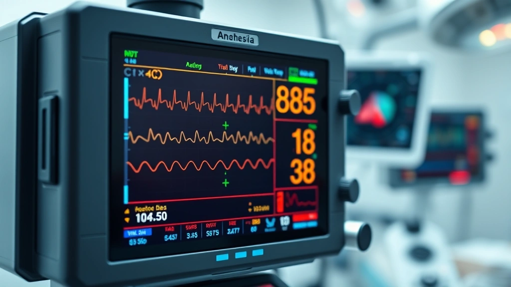 how to become an anesthesiologist assistant -
Photorealistic close-up macro photography of anesthesia monitoring equipment di
