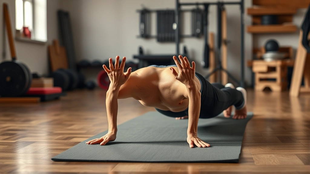 how to become shorter -
photorealistic hands performing dead bug exercise on yoga mat, workshop setting