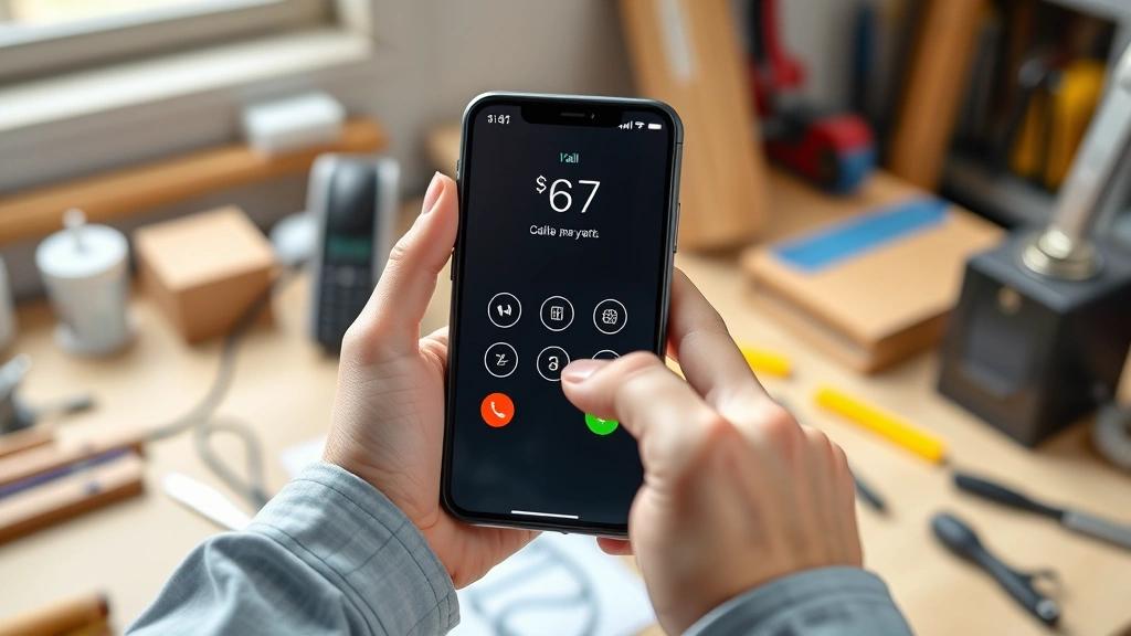how to block your number when calling -
Photorealistic hands holding a smartphone with dialer app open, finger about to
