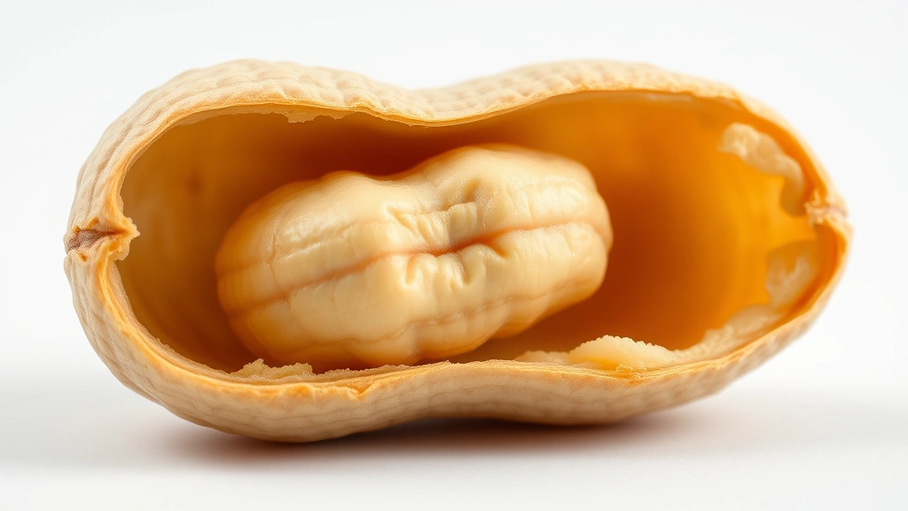 how to boil peanuts -
Photorealistic close-up macro photography of a single opened boiled peanut show