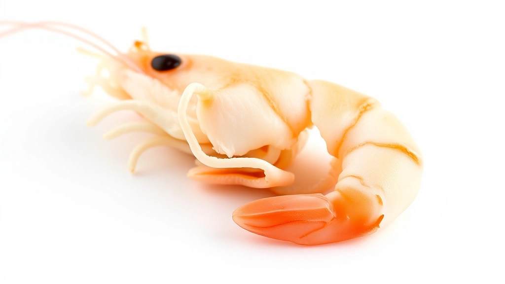 how to boil shrimp -
photorealistic close-up macro photography of single perfectly cooked shrimp sho