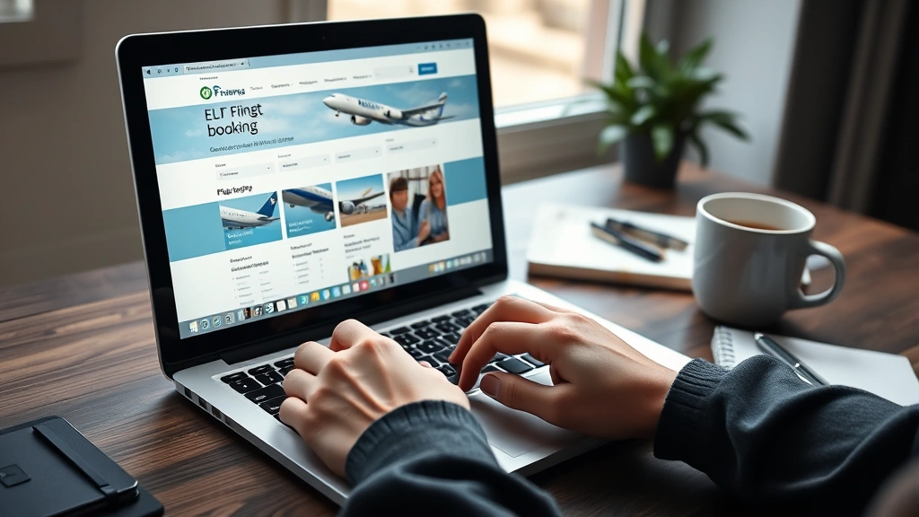 how to book flight for multiple people -
Photorealistic hands typing on a laptop keyboard with a flight booking website 