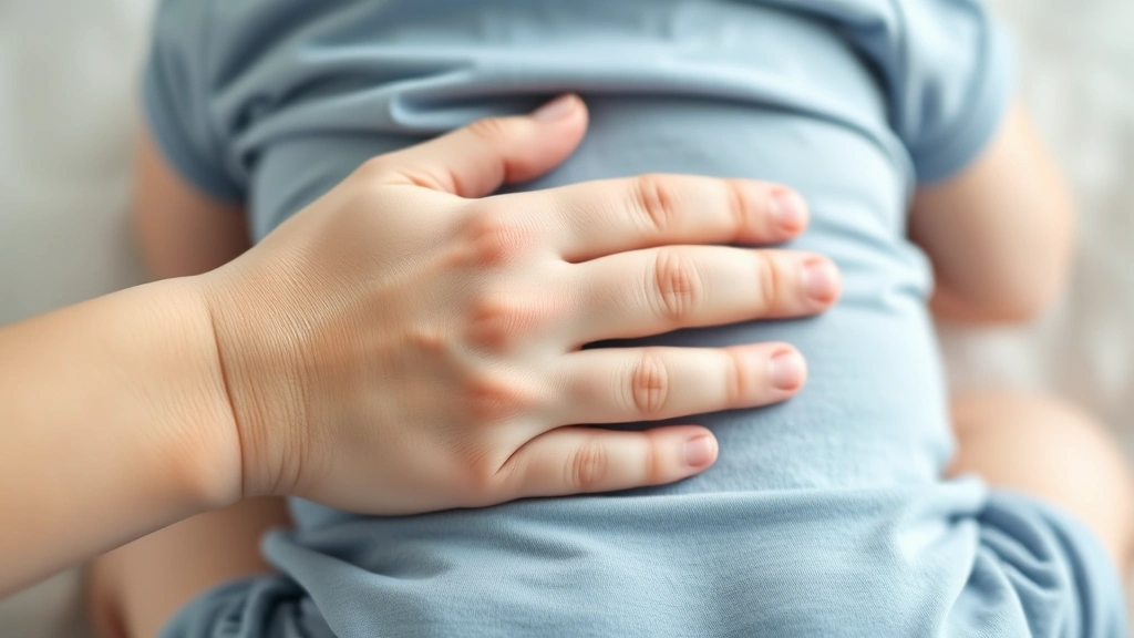 how to burp newborn -
Photorealistic macro shot of proper hand placement and patting technique on inf