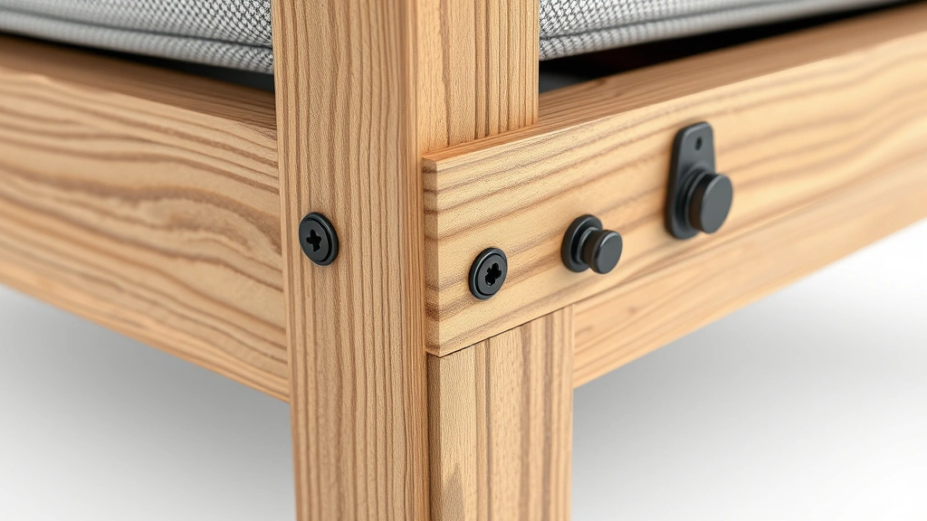 how to buy furniture -
photorealistic close-up macro shot of furniture frame joint construction showin