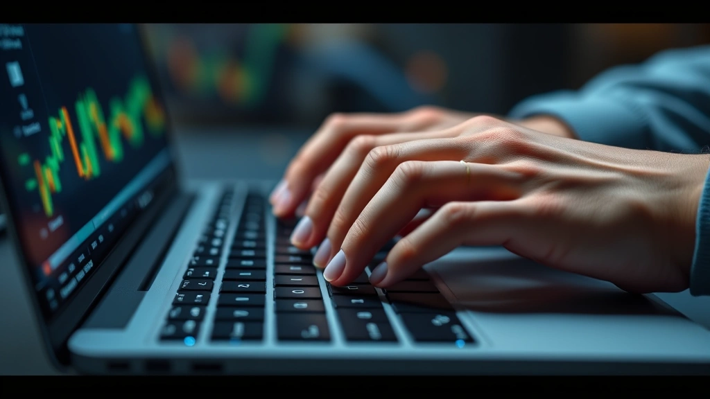 how to buy monero -
Photorealistic hands typing on a keyboard during cryptocurrency transaction set