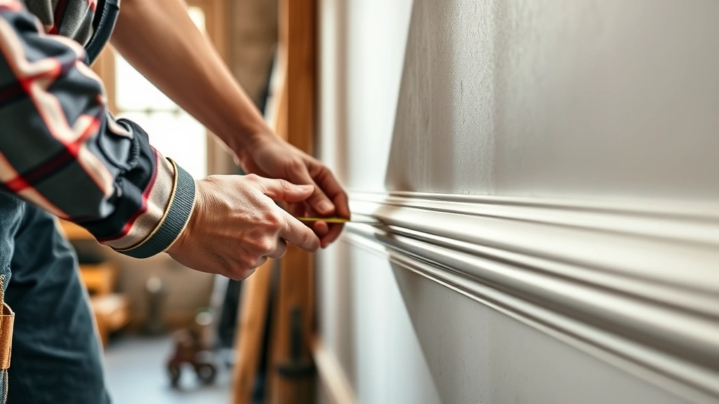 how to calculate linear feet -
photorealistic hands using a metal tape measure along a wall, contractor measur