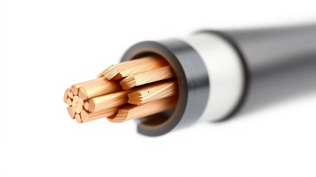how to calculate voltage drop -
Photorealistic close-up macro photography of copper wire cross-section showing 