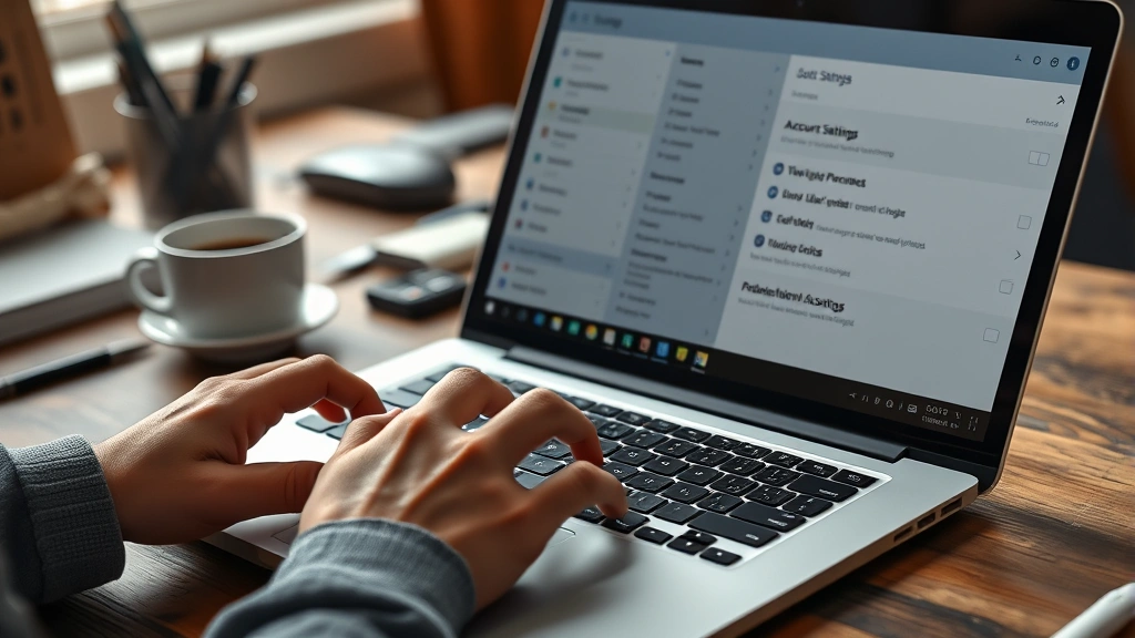 how to cancellation -
photorealistic hands working on laptop keyboard navigating through account sett