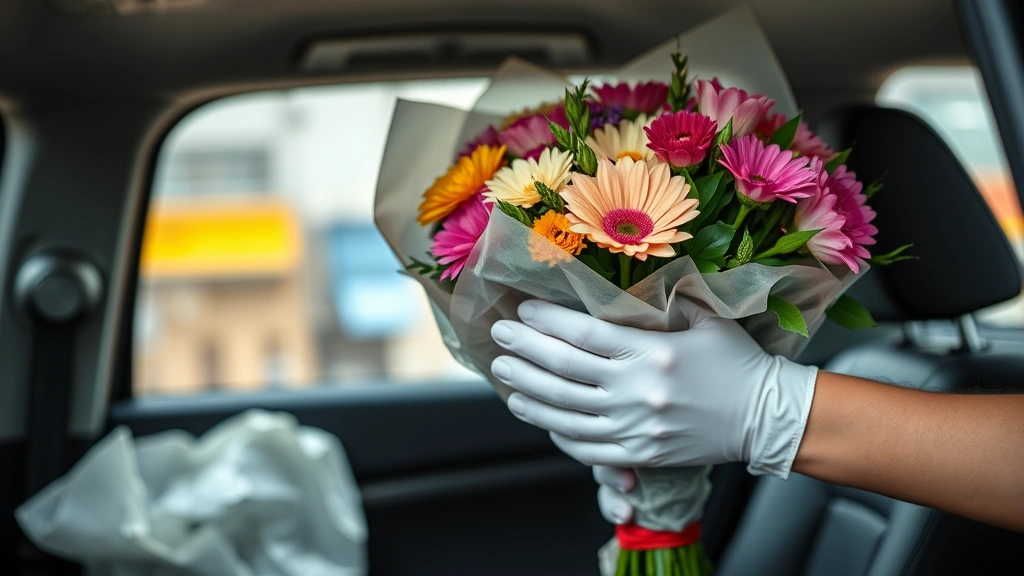 how to carry flowers for date -
photorealistic hands carefully holding and protecting colorful flower bouquet d