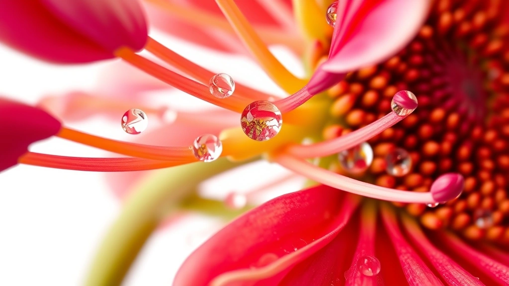 how to carry flowers for date -
photorealistic close-up of fresh vibrant flower stems and petals with water dro