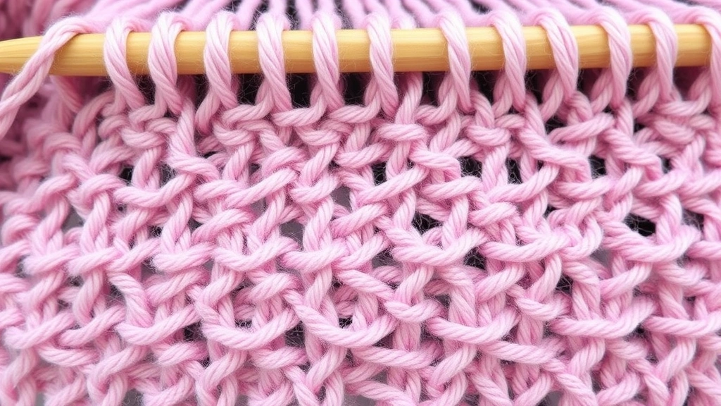 how to cast off knitting -
showing individual stitches and yarn texture
