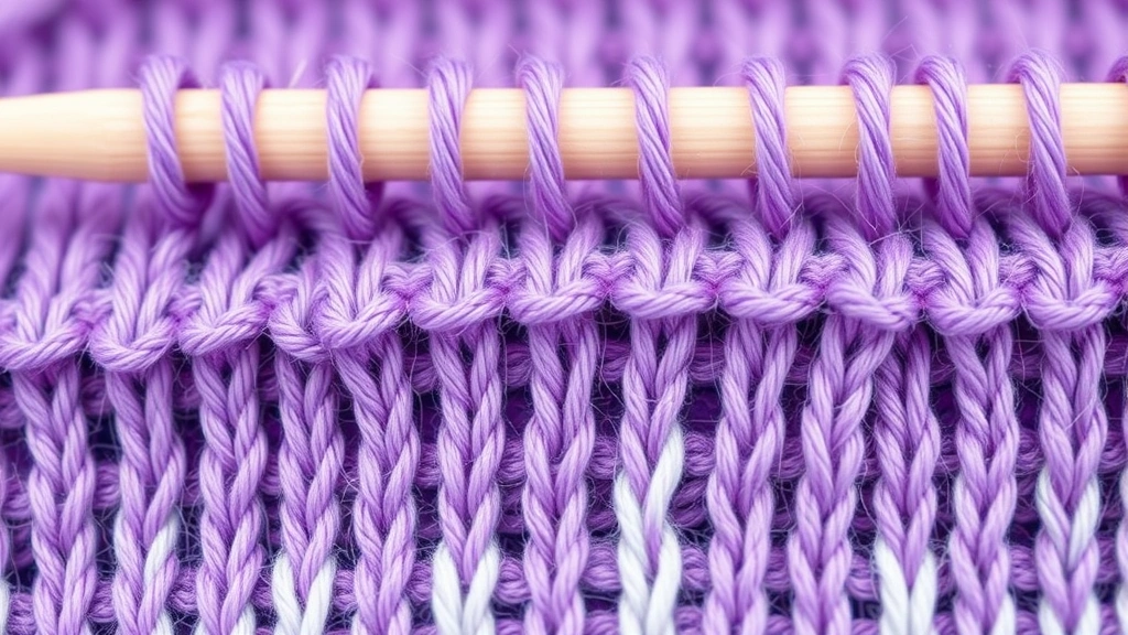 how to cast off knitting -
high magnification of knitting edge
