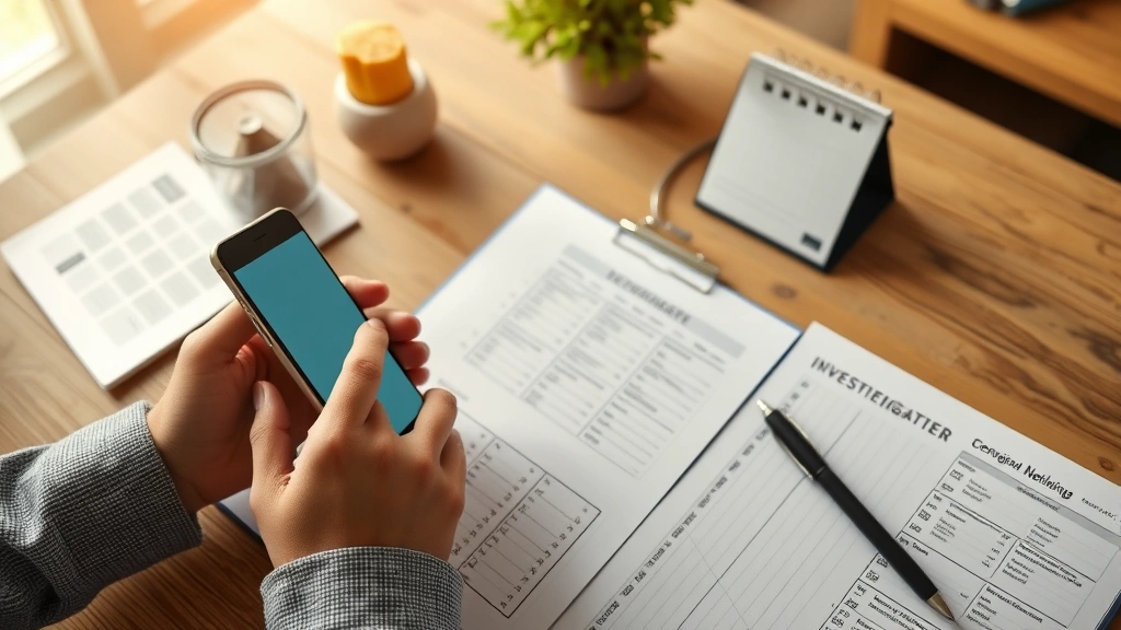 how to catch a cheater -
photorealistic hands holding a smartphone while taking notes on paper at a tabl