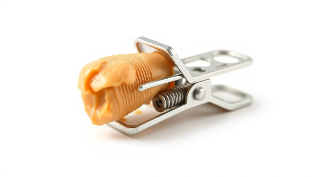 how to catch a rat -
Photorealistic close-up macro photography of peanut butter bait on a snap trap 