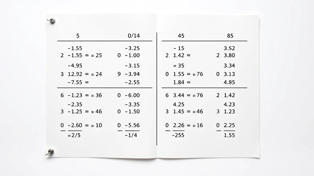 how to change a decimal to a fraction -
photorealistic overhead view of a completed fraction conversion chart showing c