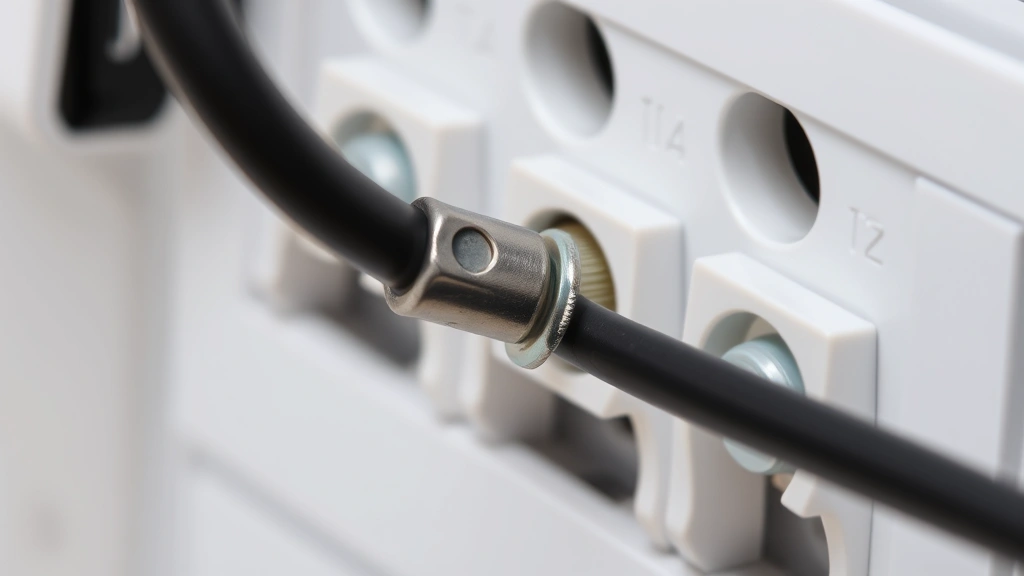 how to change a light switch -
Photorealistic close-up macro photography of electrical wire terminals on a lig