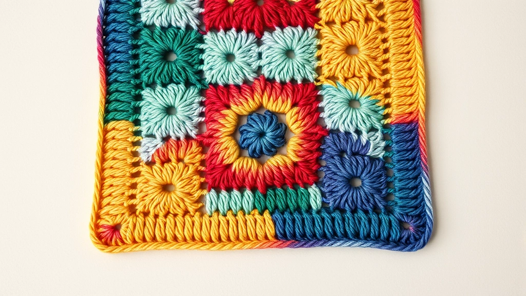 how to change colors in crochet -
Photorealistic finished crochet project featuring perfect color transitions in 