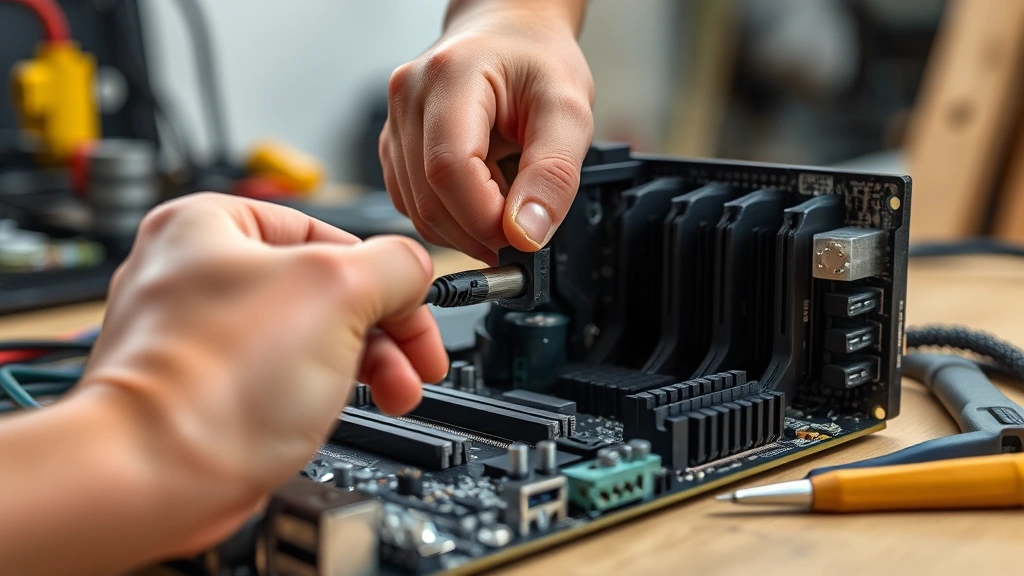 how to change lian li strimer color -
Photorealistic hands working carefully installing a Lian Li Strimer cable into 