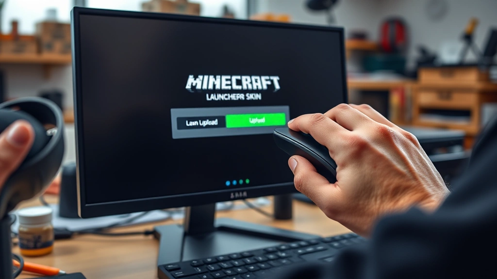 how to change minecraft skin -
Photorealistic hands using a computer mouse hovering over the Minecraft launche