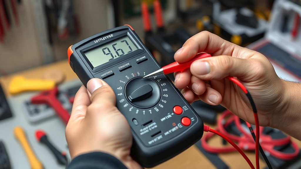 how to check continuity with a multimeter -
Photorealistic hands holding a digital multimeter with both probes firmly conta