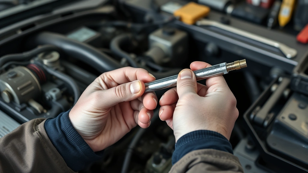 how to check engine oil -
Photorealistic hands working, mechanic’s hands holding a clean dipstick n