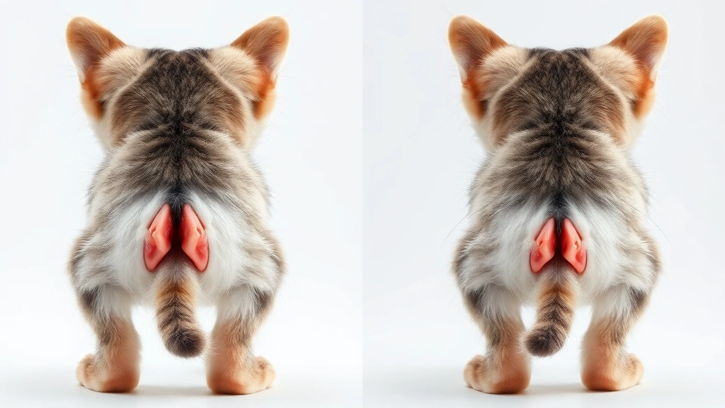 how to check gender of kittens -
Photorealistic comparison side-by-side of male and female kitten rear anatomy s