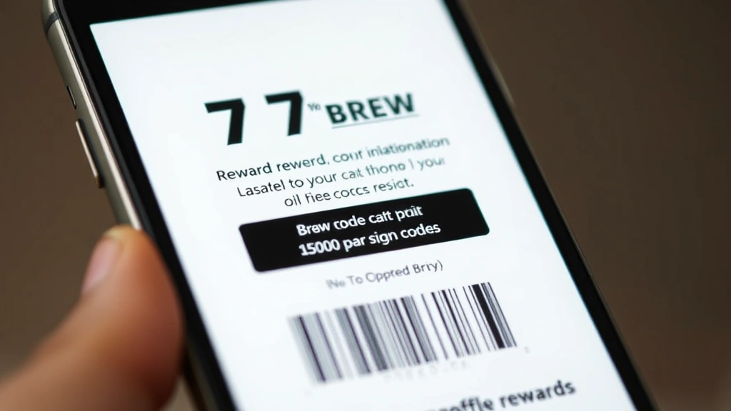 how to check my 7 brew rewards online free -
photorealistic close-up macro shot of smartphone screen showing 7 Brew rewards