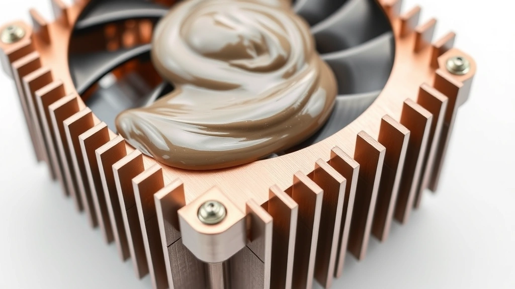 how to check pc temps -
Photorealistic close-up macro photography of CPU heatsink with thermal paste ap