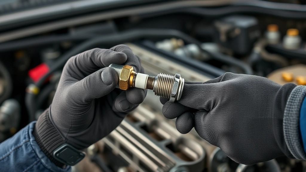 how to check spark plugs -
Photorealistic hands holding a spark plug socket and ratchet removing a spark p