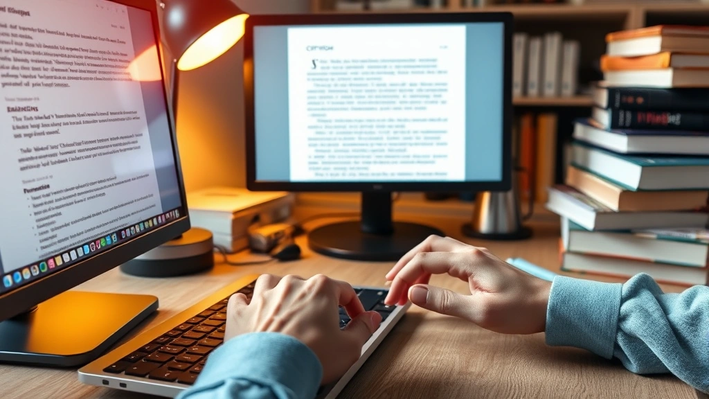 how to cite a pdf -
Photorealistic hands typing on a keyboard while a PDF citation appears on the m