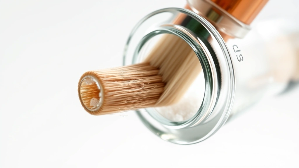 how to clean a bong -
Photorealistic close-up macro photography of the downstem component being clean