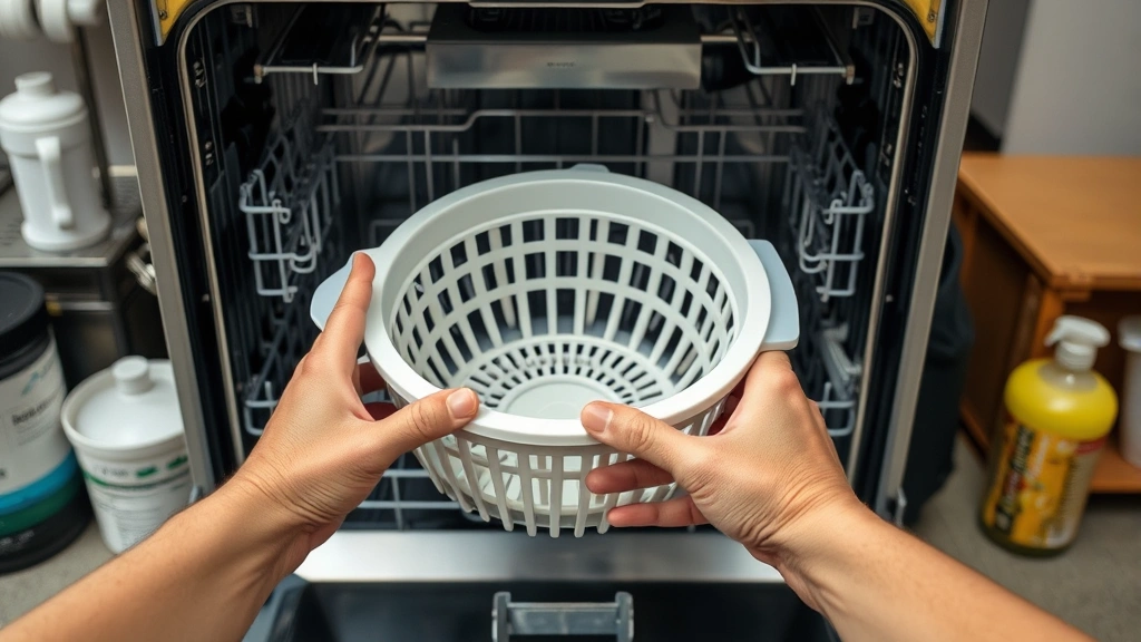 how to clean a dishwasher -
Photorealistic hands working inside an open dishwasher removing and cleaning th