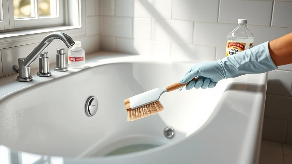 how to clean a jetted whirlpool tub -
Photorealistic hands wearing cleaning gloves scrubbing the interior of a jetted