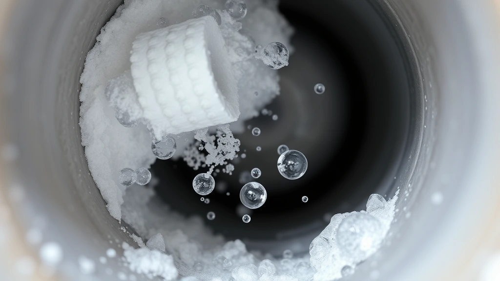 how to clean a pipe -
photorealistic close-up of baking soda and white vinegar creating a fizzing che