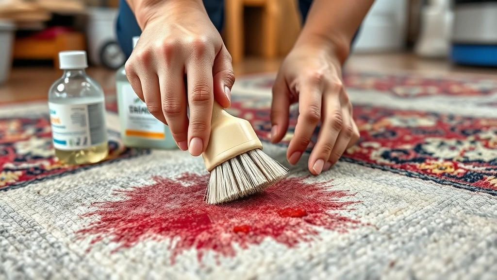 how to clean a rug -
Photorealistic hands working with cleaning supplies on a rug, person using soft