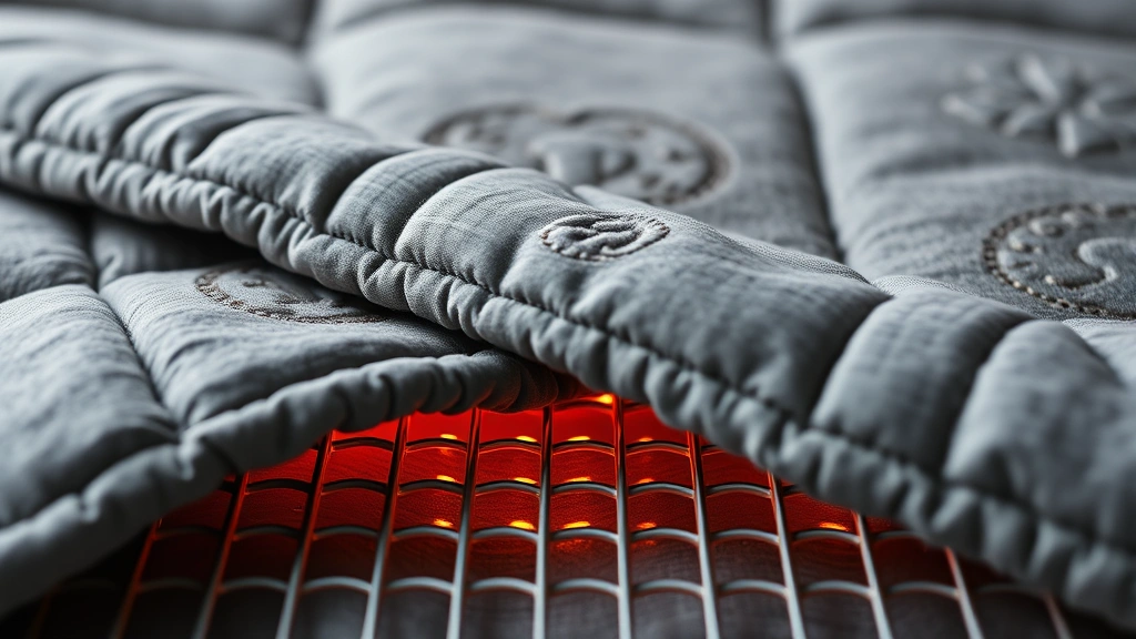 how to clean an electric blanket -
photorealistic close-up macro photography of electric blanket fabric texture sh