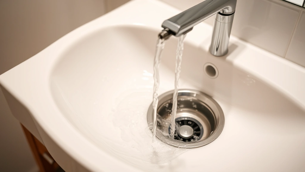 how to clean bathroom sink drain -
flowing bathroom sink drain with water running smoothly
