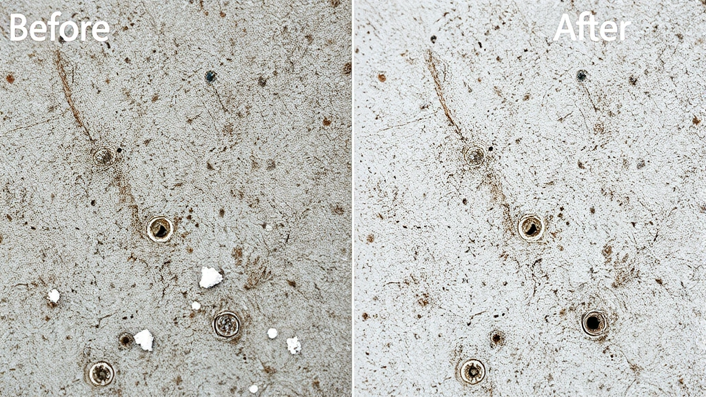 how to clean concrete -
photorealistic close-up, macro photography of concrete texture before and after