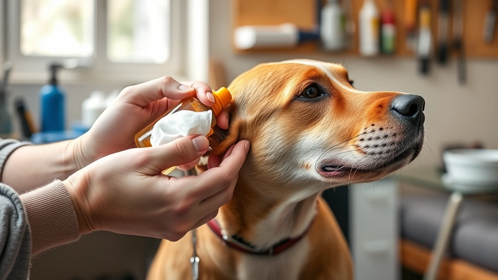 how to clean dogs ears -
Photorealistic hands gently cleaning a dog’s ear with cotton ball and vet