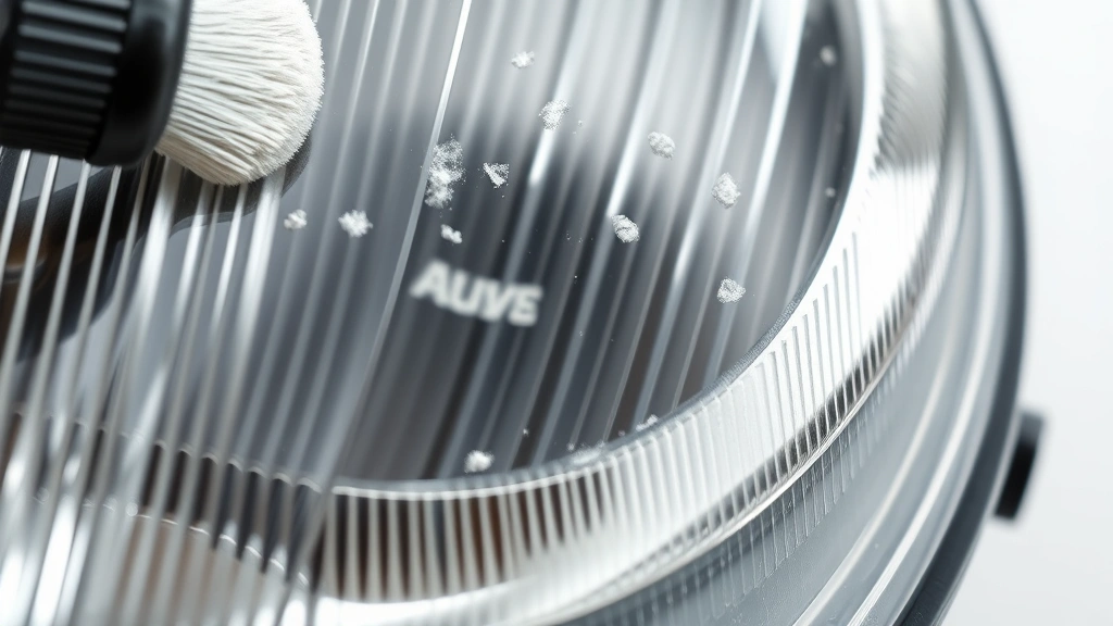 how to clean foggy headlights -
Photorealistic close-up macro photography of polycarbonate headlight lens textu