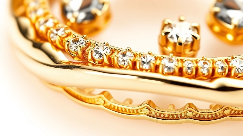 how to clean gold jewelry -
Photorealistic close-up macro photography of a gold jewelry piece showing intri