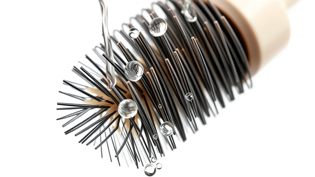 how to clean hair brushes -
Photorealistic close-up macro photography of hair brush bristles being cleaned,