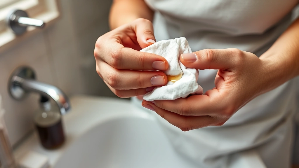 how to clean hair dye off skin -
Photorealistic hands working to remove hair dye from skin using cotton pad and 