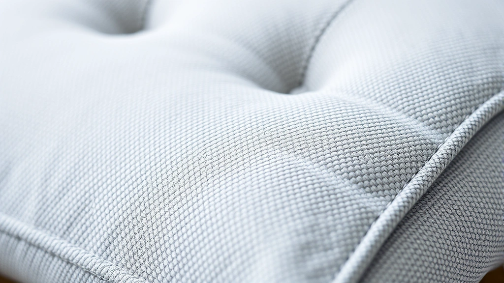 how to clean outdoor cushions -
photorealistic close-up macro photography of outdoor cushion fabric texture aft