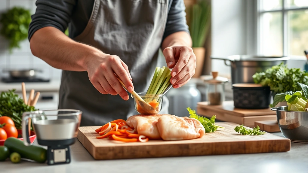 how to clear histamine from body -
photorealistic hands carefully measuring and preparing fresh vegetables and lea