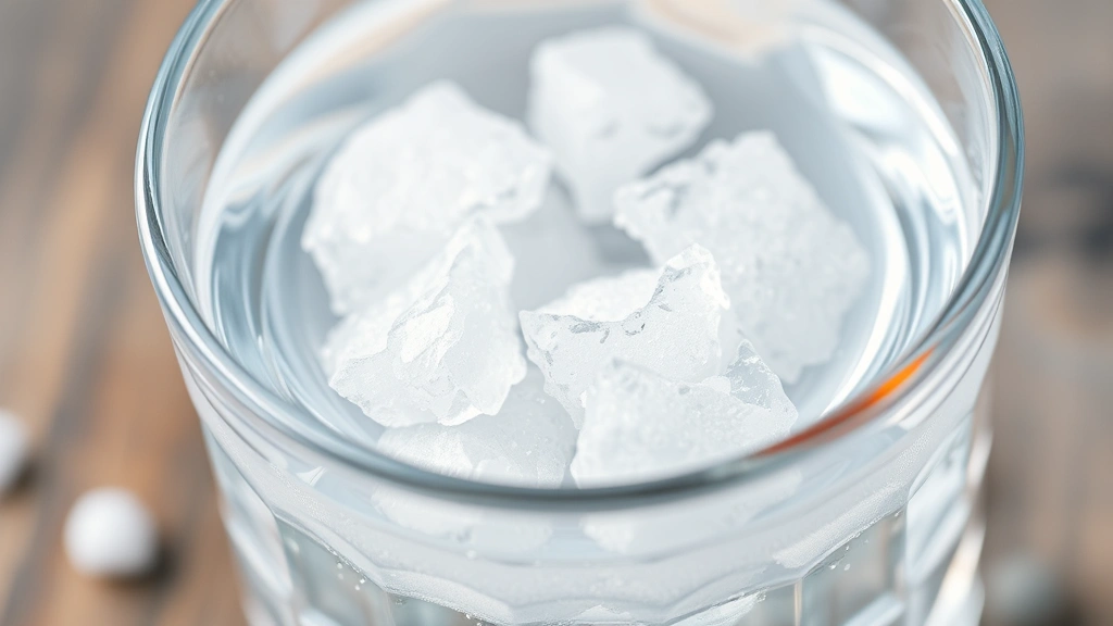 how to cure gum disease without a dentist -
Photorealistic close-up of salt water in a clear glass cup with sea salt crysta