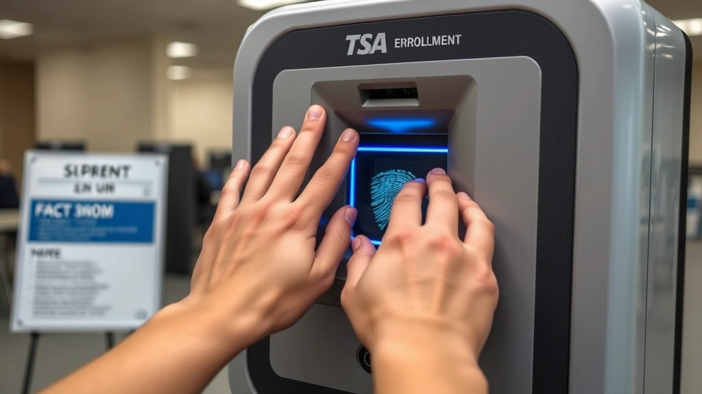 how to get a twic card -
Photorealistic hands being scanned for fingerprints at TSA enrollment center, b