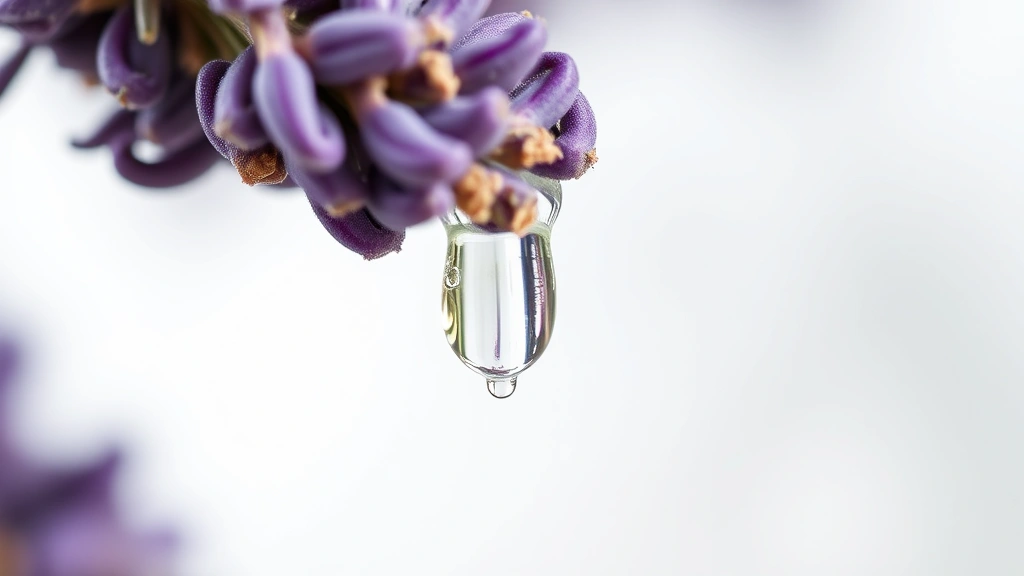 how to make essential oils -
Photorealistic close-up macro photography of fresh lavender essential oil dropl