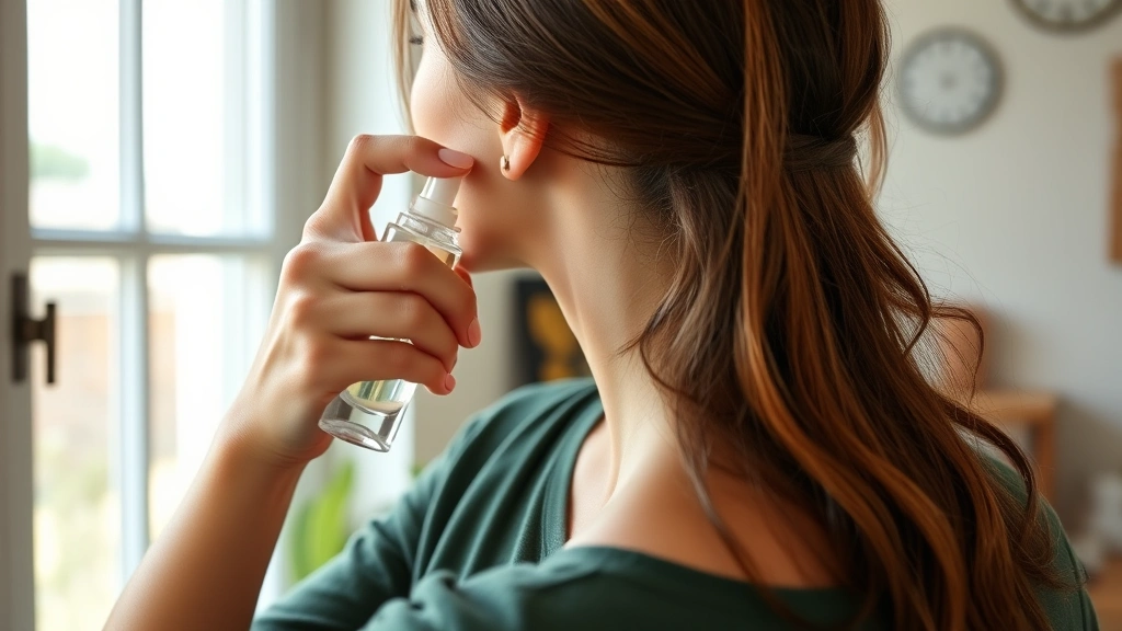how to make perfume last longer -
Person spraying perfume on hair and neck area with proper technique, natural da